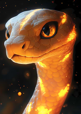 Glowing Snake Portrait Animal