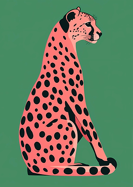 Pink Cheetah Illustration