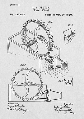 Pelton Water Wheel Patent