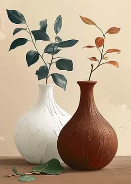 Ceramic Vases with Branches