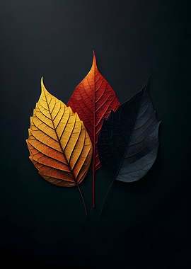 Autumn Leaves on Black