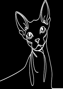 Sphynx Cat Line Art
