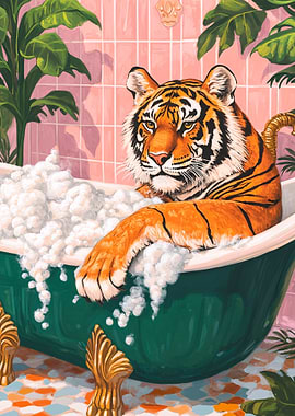 Tiger in a Bubble Bath