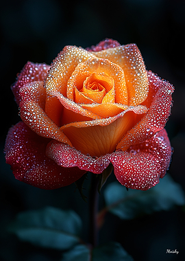Dewy Orange Rose