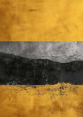 Abstract Gold and Grey Landscape