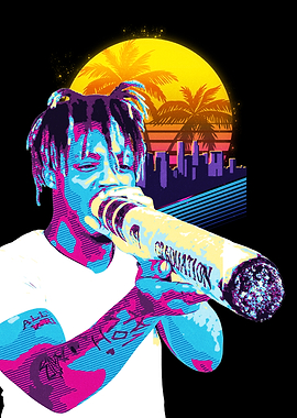 Juice Wrld 80s Retro Art