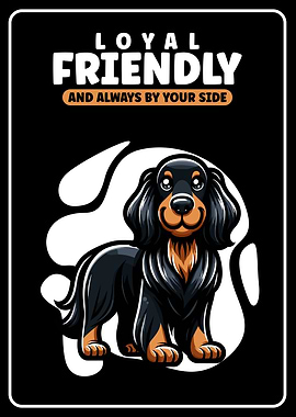 Gordon Setter Dog Illustration