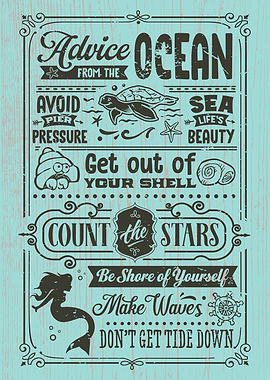 Funny Pun Ocean Advice Poster