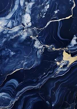 Blue and Gold Marble Texture
