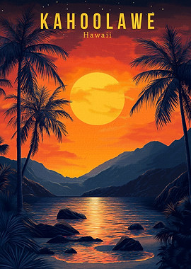 Kahoolawe Hawaii Travel Poster