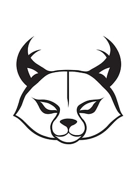 Bear Head Minimalistic Line Art