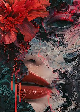 Abstract Portrait with Flower