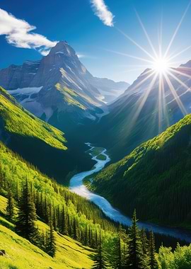 Mountain River Landscape