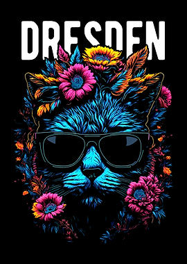 Dresden Cat with Flowers