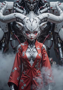 Cyberpunk Demon Geisha