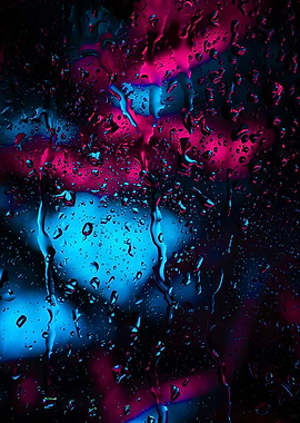 Neon Rain Drops