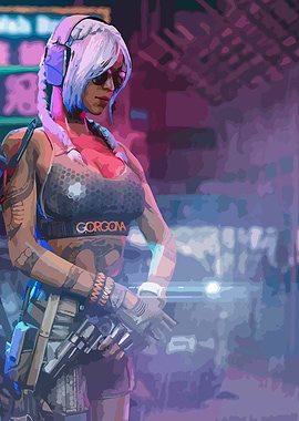 Cyberpunk Female Warrior