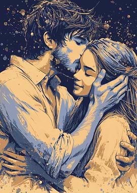 Romantic Couple Embrace