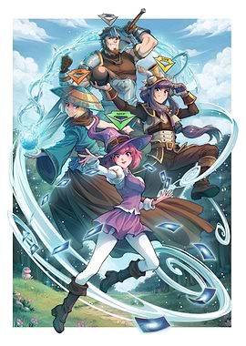 NOOB RUSH poster officiel - Olydriverse - Les héros du RPG NOOB