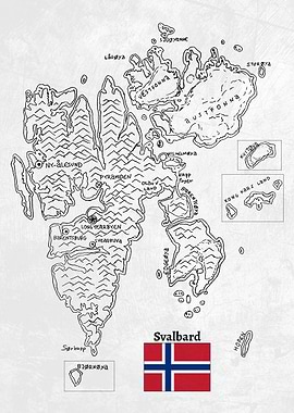 Handdrawn Map of Svalbard