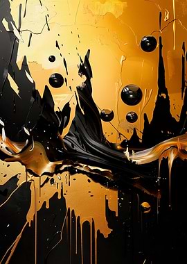 Abstract Gold and Black