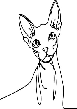 Sphynx Cat Line Art