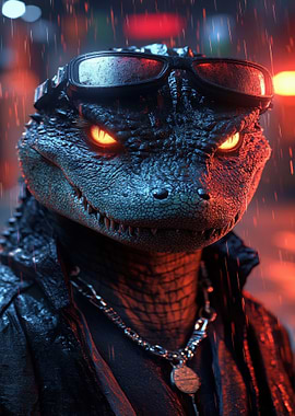 Reptilian in the Rain