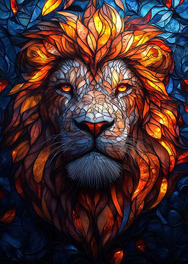 Stained Glass Lion