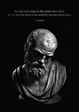 Heraclitus Bust & Stoic Quote