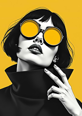 Woman in Yellow Sunglasses