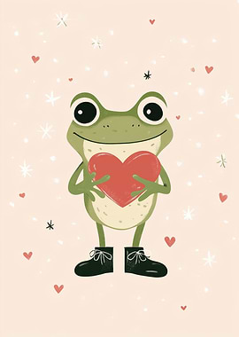 Frog Holding Heart