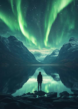 Aurora Borealis Landscape