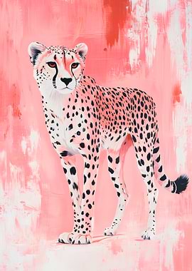 Pink Cheetah Painting