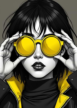 Woman in Yellow Sunglasses
