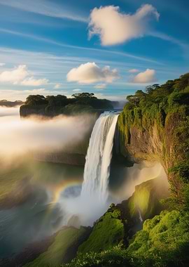 Waterfall with Rainbow