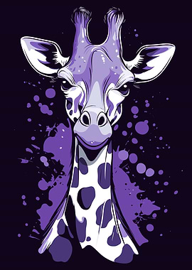 Purple Giraffe Portrait