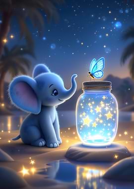 Elephant and Star Jar