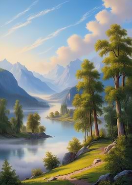 Serene Mountain River