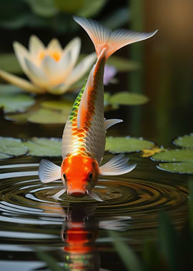 Koi Fish in Pond