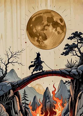 Wolf Girl Moon Bridge