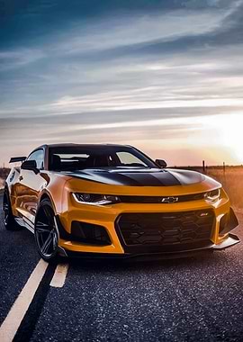 Yellow Camaro Muscle Car