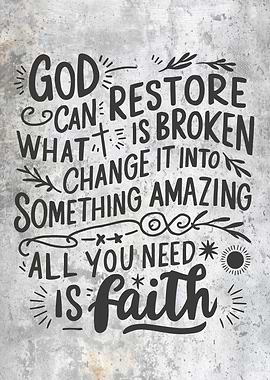 Faith Quote Wall Art Inspirational Christianity