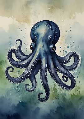 Watercolor Octopus