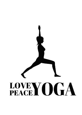 Love Peace Yoga Silhouette