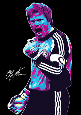 Oliver Kahn Soccer Style Retro Art