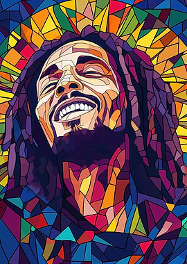 Bob Marley Stained Glass