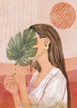 Woman Holding Leaf