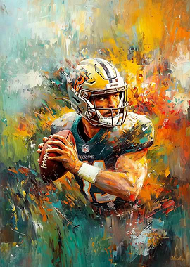 Abstract Football Player Art