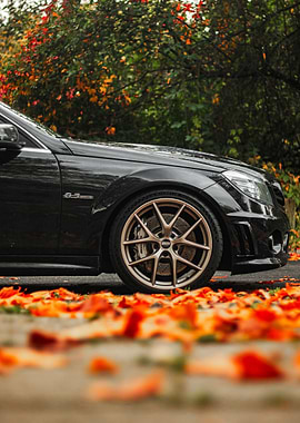 Black Mercedes C63 with BBS Wheels