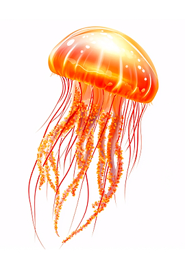 Orange Jellyfish Illustration